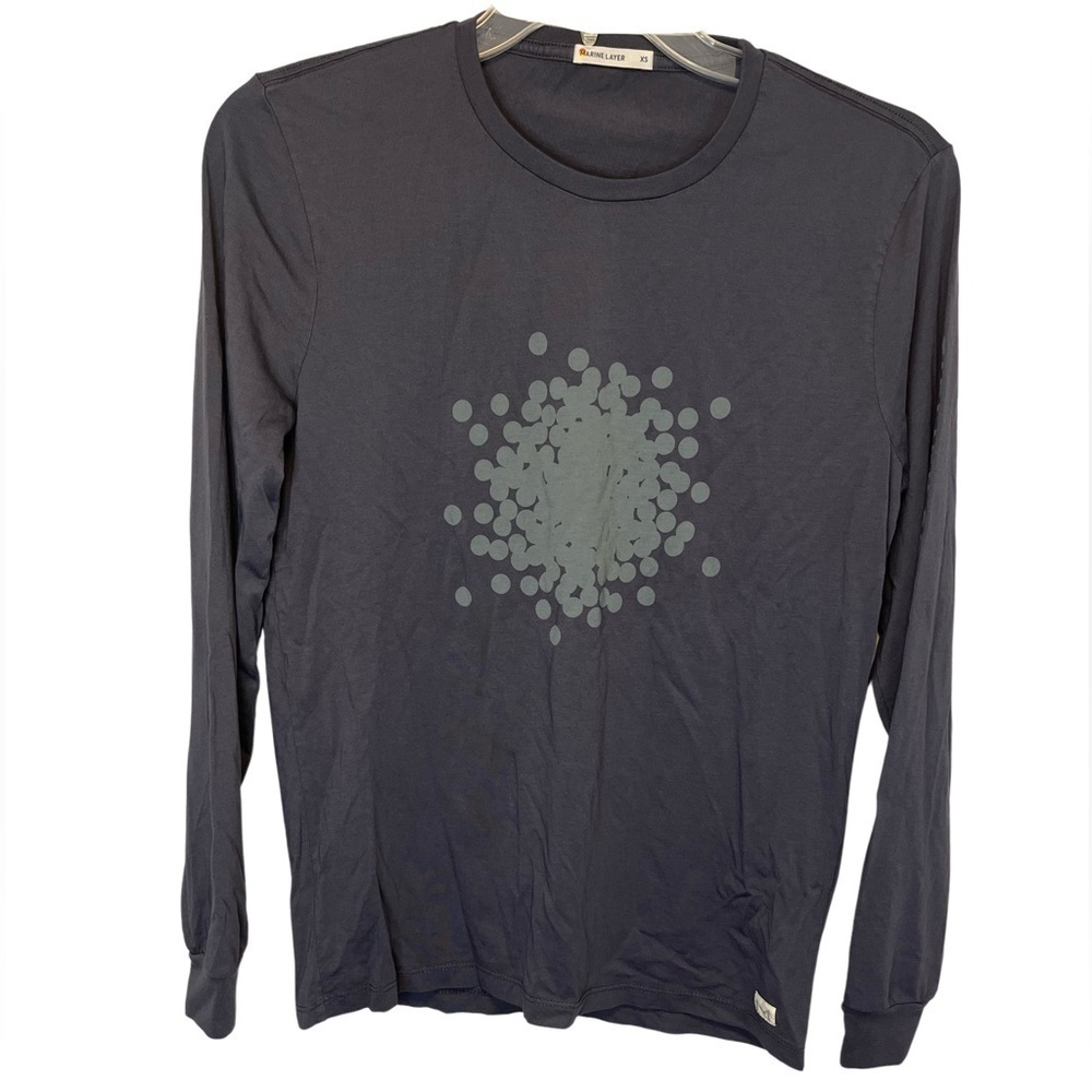 Marine Layer Long Sleeve Gray Graphic Tee XSmall
